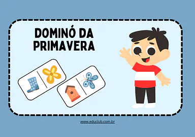 Dominó da primavera para imprimir para 2º Ano, 1º Ano, Pré-Escola de Ciências, Estações do ano - Material educacional