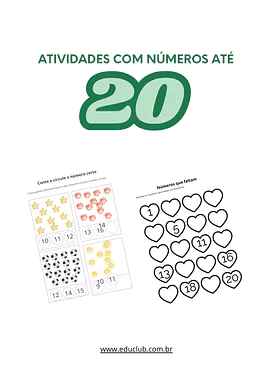 Atividade com números até 20 para imprimir para 3º Ano, 2º Ano, 1º Ano de Números, Matemática - Material educacional