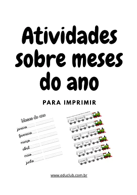 Atividade sobre meses do ano para imprimir para 5º Ano, 4º Ano, 3º Ano, 2º Ano, 1º Ano de Ciências, Calendário - Material ...