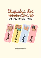 Etiqueta dos meses do ano para imprimir para 5º Ano, 4º Ano, 3º Ano, 2º Ano, 1º Ano de Ciências, Calendário - Material edu...
