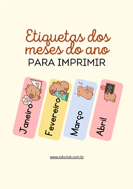 Etiqueta dos meses do ano para imprimir para 5º Ano, 4º Ano, 3º Ano, 2º Ano, 1º Ano de Ciências, Calendário - Material edu...