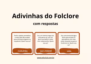 Adivinhas do Folclore Brasileiro para imprimir e brincar