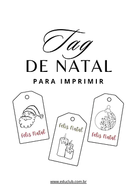 Tag de Natal para imprimir para Creche, 5º Ano, 4º Ano, 3º Ano, 2º Ano, 1º Ano, Pré-Escola de Datas Comemorativas, Natal -...