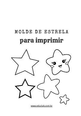 Molde de estrela para imprimir para Creche, 5º Ano, 4º Ano, 3º Ano, 2º Ano, 1º Ano, Pré-Escola de Recursos Educativos, Mol...
