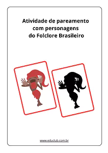 Atividade de pareamento com personagens do Folclore Brasileiro