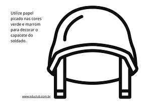 Atividade Dia do Soldado para maternal: decorando um capacete