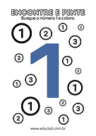 Encontre e pinte o número 1 Encontre e pinte o número 1 para Pré-Escola de Números, Matemática - Material educacional