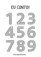 Estrada com números para traçar Estrada com números para traçar para Pré-Escola de Números, Matemática - Material educacional