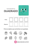 Atividade das formas geométricas Educação Infantil Atividade das formas geométricas Educação Infantil para Pré-Escola de Geometria, Figuras Geométricas - Material educacional