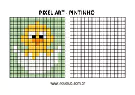 Pixel art fácil: desenhos para copiar e colorir para 5º Ano, 4º Ano, 3º Ano, 2º Ano, 1º Ano de Artes - Material educacional