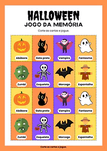 Jogo da memória Halloween para imprimir