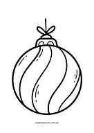 Bola de Natal para colorir para Creche, Pré-Escola de Datas Comemorativas, Natal, Desenhos, Artes - Material educacional