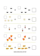 Atividade de adição Halloween para 1º Ano de Datas Comemorativas, Operações básicas, Matemática, Halloween - Material educ...
