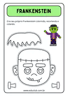 Frankenstein para recortar e montar para Pré-Escola de Datas Comemorativas, Halloween, Crafts, Artes - Material educacional