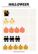 Conte e escreva os números Halloween Conte e escreva os números Halloween para Pré-Escola de Datas Comemorativas, Números, Matemática, Halloween - Material edu...