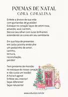 Poema de Natal Cora Coralina Poema de Natal Cora Coralina para 5º Ano, 4º Ano, 3º Ano, 2º Ano, 1º Ano de Biblioteca, Poema infantil - Material educacional