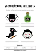 Atividade Halloween alfabetização para 1º Ano de Datas Comemorativas, Língua Portuguesa, Halloween, Alfabetização - Materi...