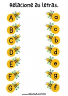 Atividade de ligar as letras iguais - Maiúsculas e minúsculas