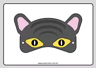 Máscara de gato preto para imprimir para Creche, Pré-Escola de Datas Comemorativas, Halloween, Máscaras, Artes - Material ...