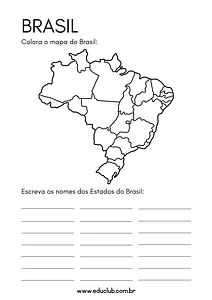 Mapa do Brasil com os estados para completar