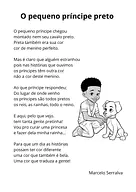 O pequeno príncipe preto, de Marcelo Serralva O pequeno príncipe preto, de Marcelo Serralva para 5º Ano, 4º Ano, 3º Ano, 2º Ano, 1º Ano de Biblioteca, Poema infantil - ...