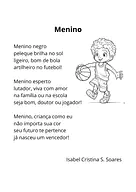 Menino, de Isabel Cristina S. Soares Menino, de Isabel Cristina S. Soares para 5º Ano, 4º Ano, 3º Ano, 2º Ano, 1º Ano de Biblioteca, Poema infantil - Material ...