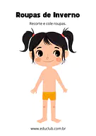 Atividade roupas de inverno para Educação Infantil para Pré-Escola de Ciências, Estações do ano - Material educacional