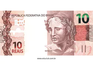 Nota de 10 reais para imprimir