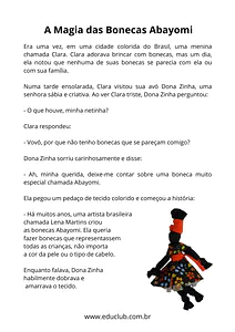 História da boneca Abayomi para imprimir 