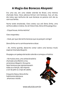 História da boneca Abayomi para imprimir 