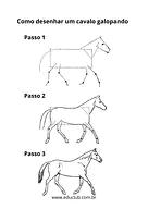 Como desenhar um cavalo galopando para 5º Ano, 4º Ano, 3º Ano de Desenhos, Artes - Material educacional