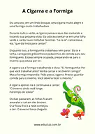 A cigarra e a formiga A cigarra e a formiga para 5º Ano, 4º Ano, 3º Ano, 2º Ano de Contos Infantis, Biblioteca - Material educacional