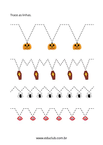 Atividade de coordenação motora do Halloween