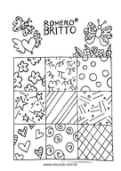Atividade Romero Britto para imprimir para 1º Ano, Pré-Escola de Grafismos, Artes - Material educacional