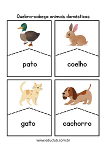 Quebra-cabeça animais domésticos