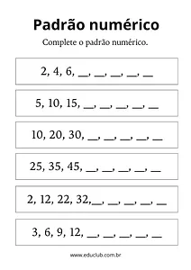 Atividade de padrão numérico